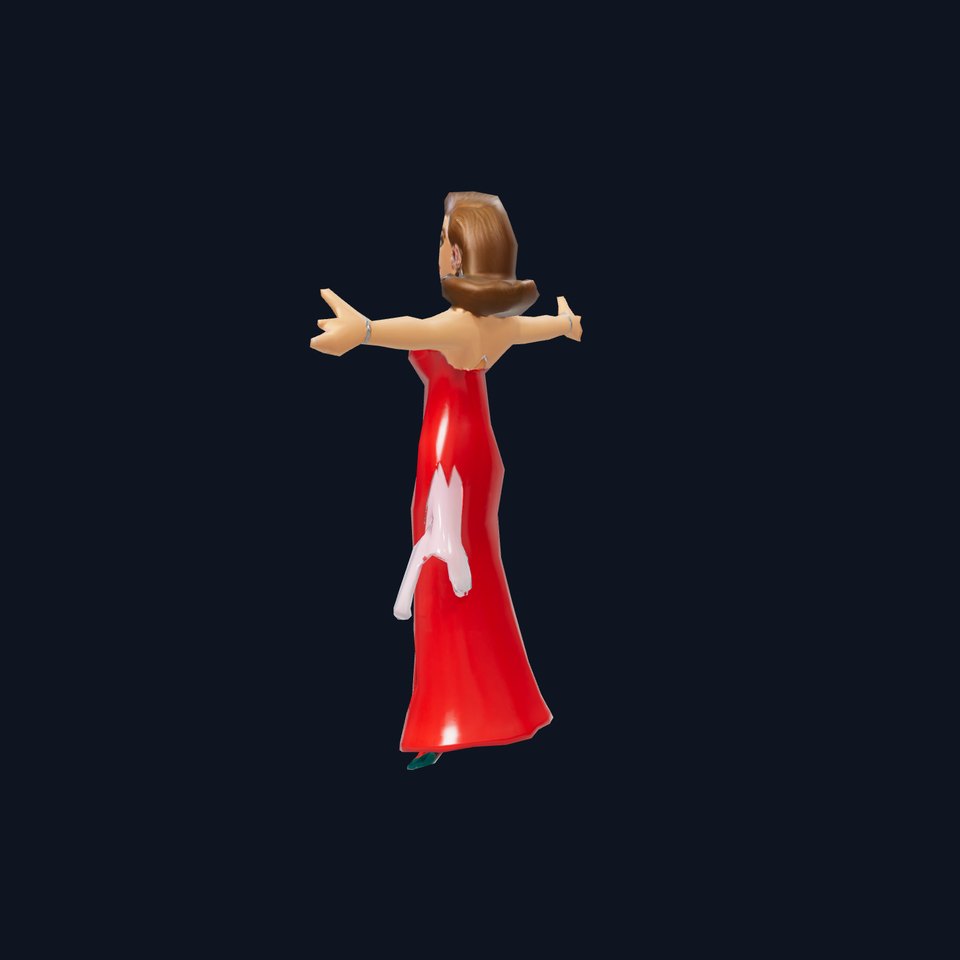 Elegant Lady in Red Dress Model Pack